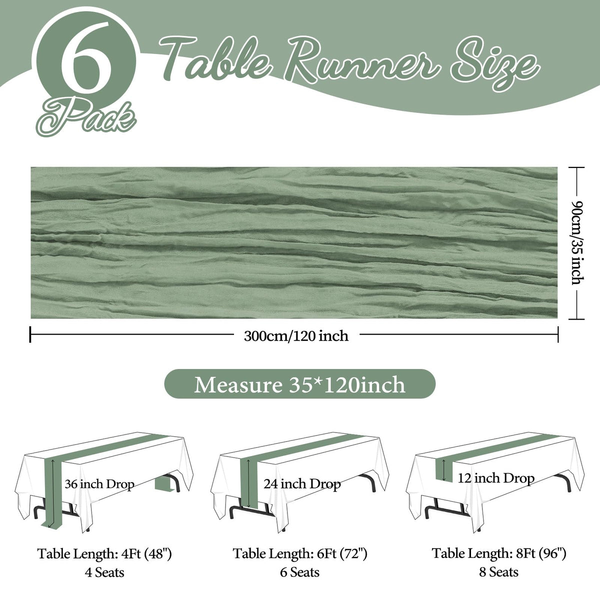 CKIKU boho rustic cheesecloth runner adds texture to festive table decor