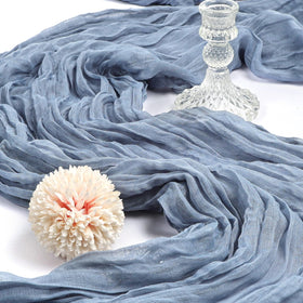 CKIKU dusty blue cheesecloth runner versatile decor for weddings and holidays