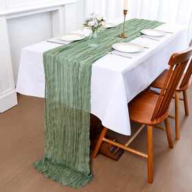 CKIKU machine-washable cheesecloth runner showing easy care and reuse