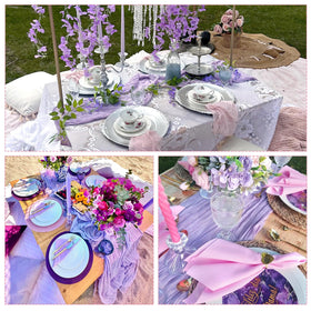 CKIKU 35x120 inch runner fits rectangular or round tables with graceful drape.