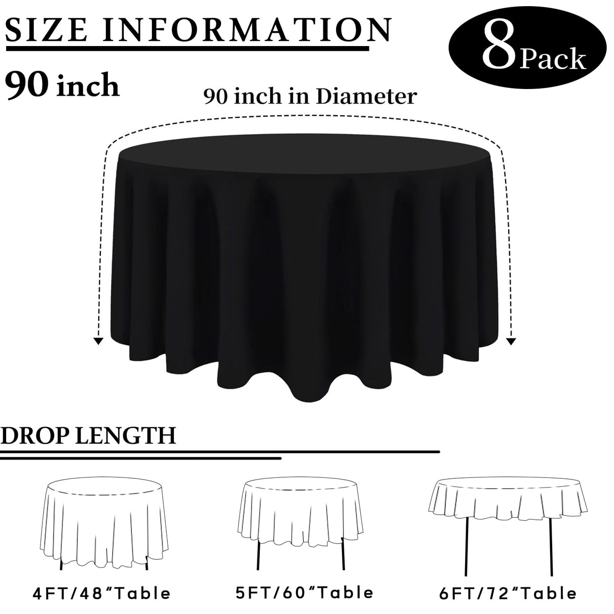 CKIKU round tablecloth with neat edges for a polished banquet look