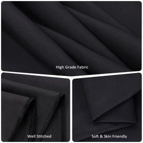 CKIKU wedding banquet setup with black round tablecloths