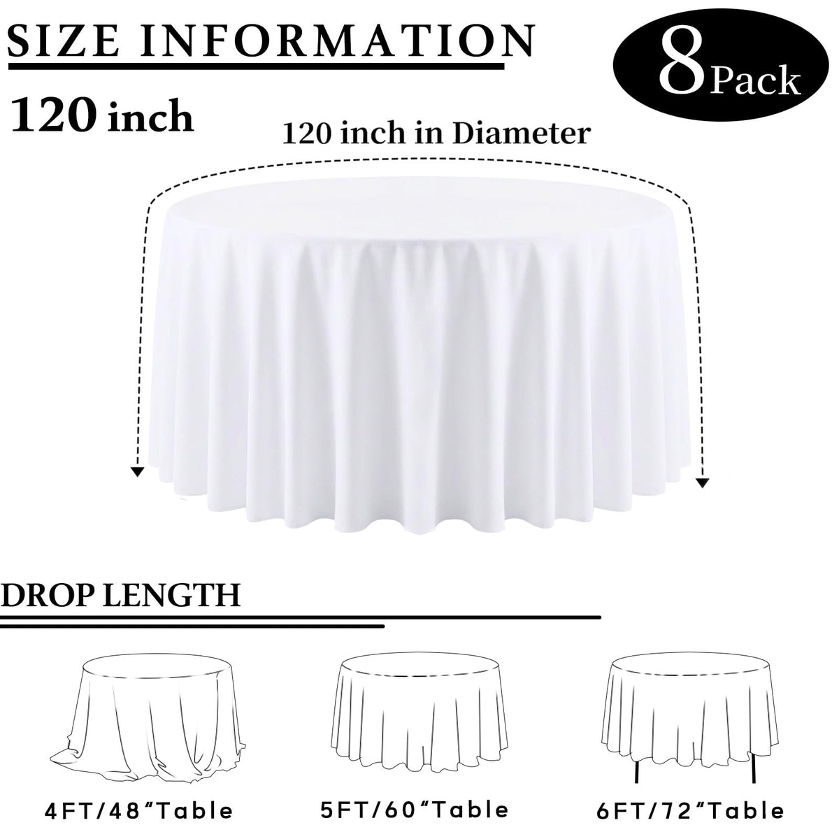 Close-up of CKIKU wrinkle-resistant fabric on a round tablecloth
