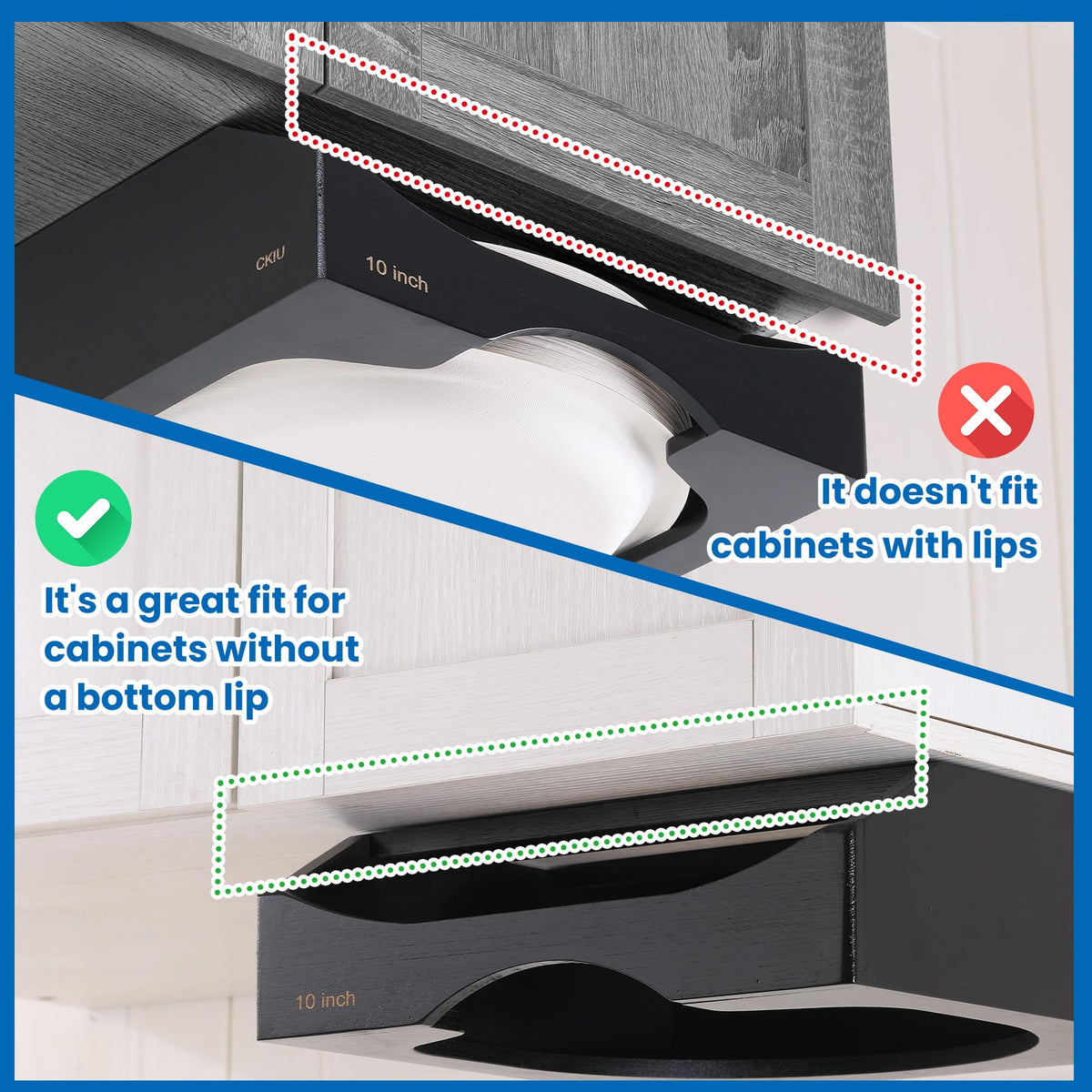 CKIU product dimensions under cabinet indicate compact storage footprint.