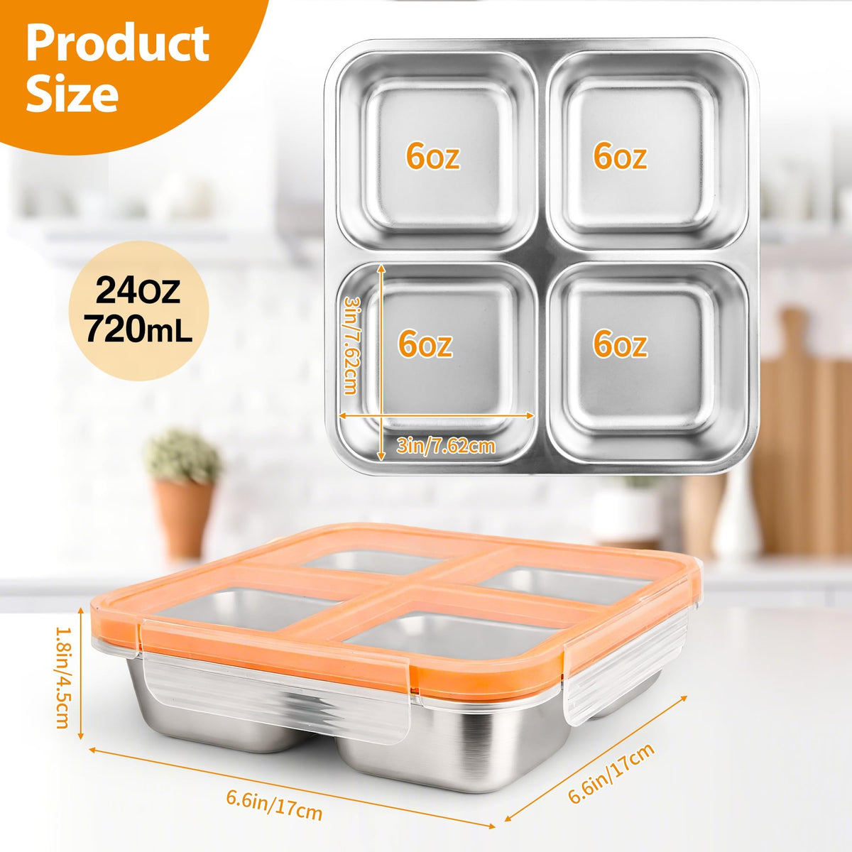 clamder four-compartment bento keeps fruits and nuts separated for fresh snacks