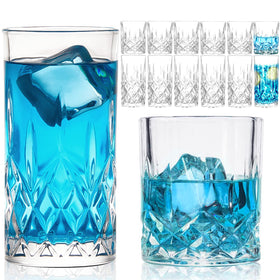 Claplante diamond-design old-fashioned glasses offer elegant grip for cocktails.