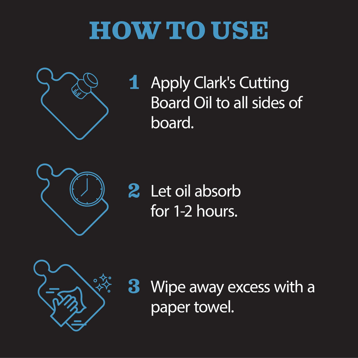 CLARK'S bamboo board treated with wax for enhanced protection.