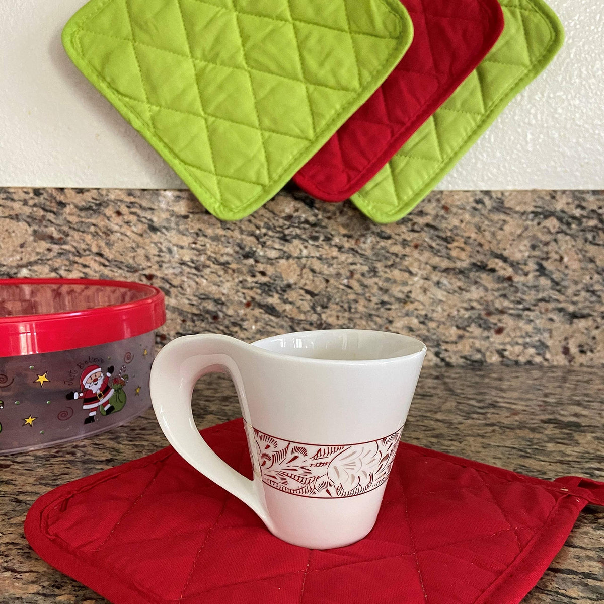 Classic Home versatile potholders double as trivets on countertops.