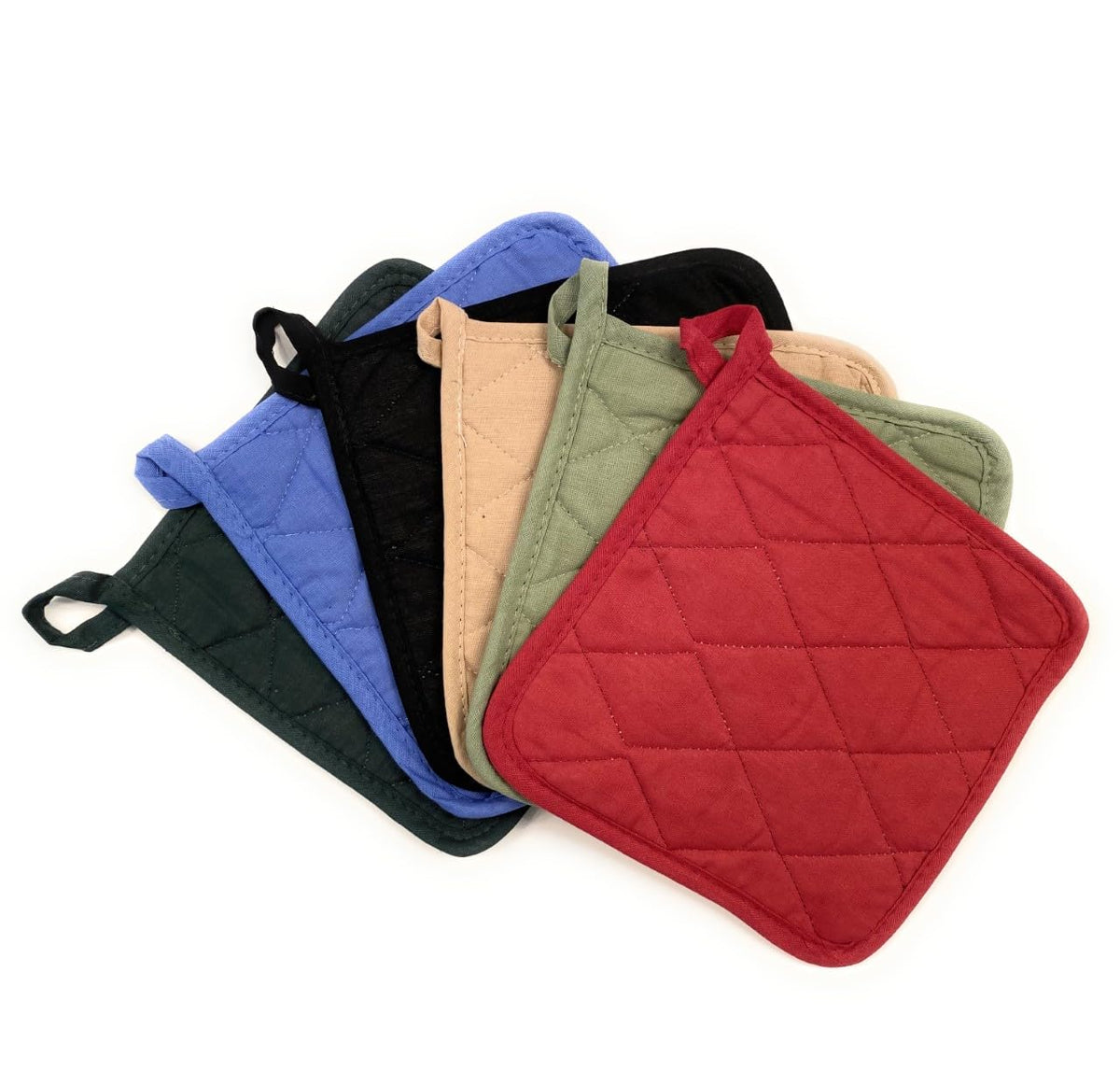 Classic Home square potholders with color variety for kitchen organization and style