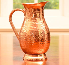 Classic Mules Pure Copper Pitcher handle closeup highlights 100% copper craftsmanship