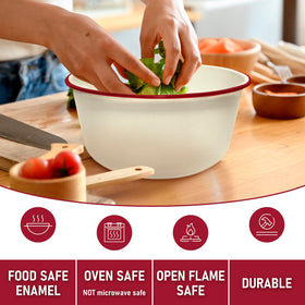Clavoris CWI 5.5-inch height enamel bowl suitable for large batches