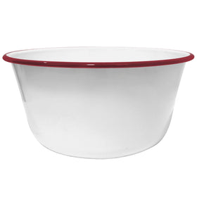 Clavoris CWI large enamel bowl with red rim for versatile family meals