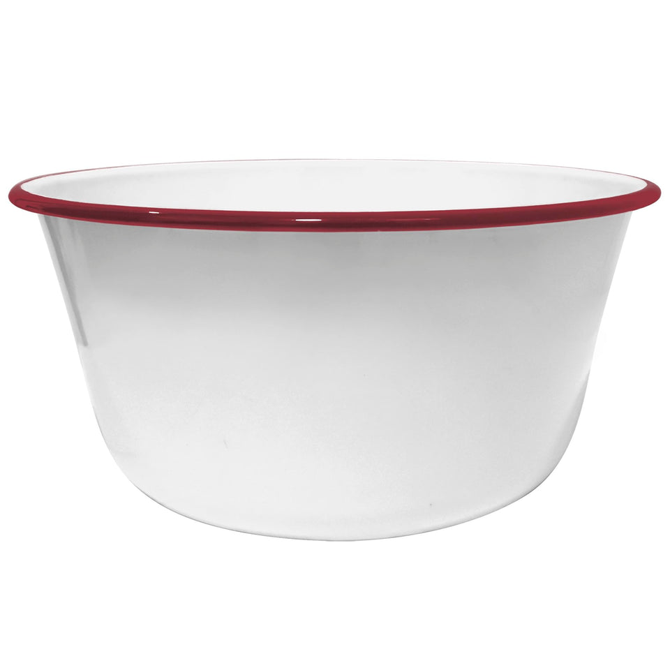Clavoris CWI large enamel bowl with red rim for versatile family meals