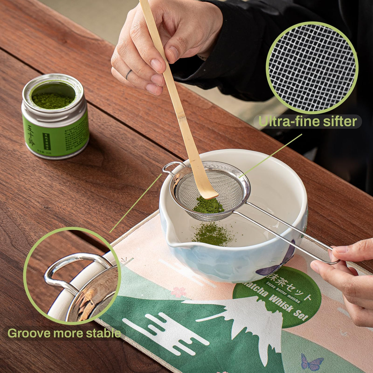 Clay&Fire bamboo scoop ideal for precise matcha measurements