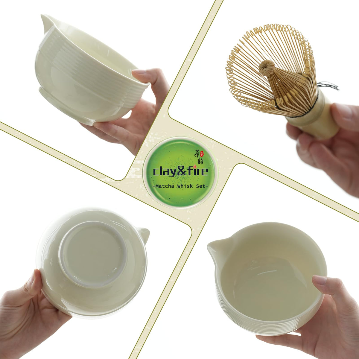 Clay&Fire stainless steel sifter for even matcha texture.