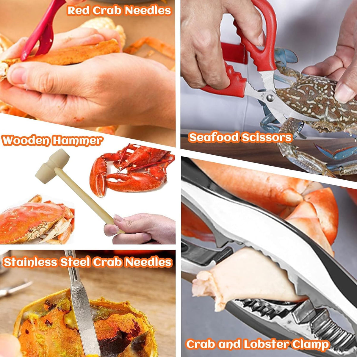 CLEABANKE seafood scissors 4-pack for precise cracking and trimming.
