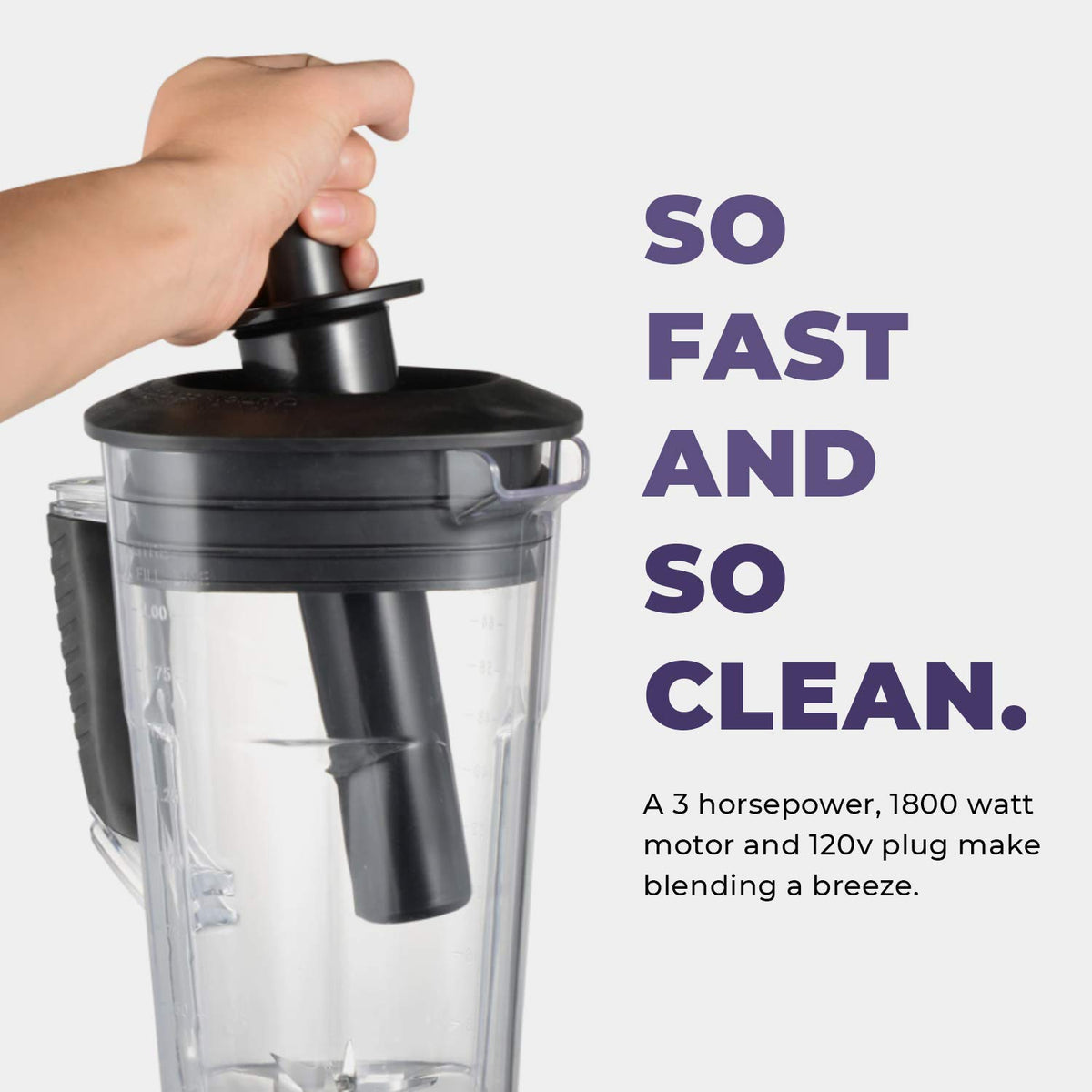 Variable speed control lets you tailor blends for sauces, soups, or smoothies.