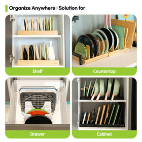 CleanClue heavy-duty organizer supports large pots and cookware