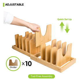 CleanClue pot lids holder with deep dividers for easy knobbed lid access