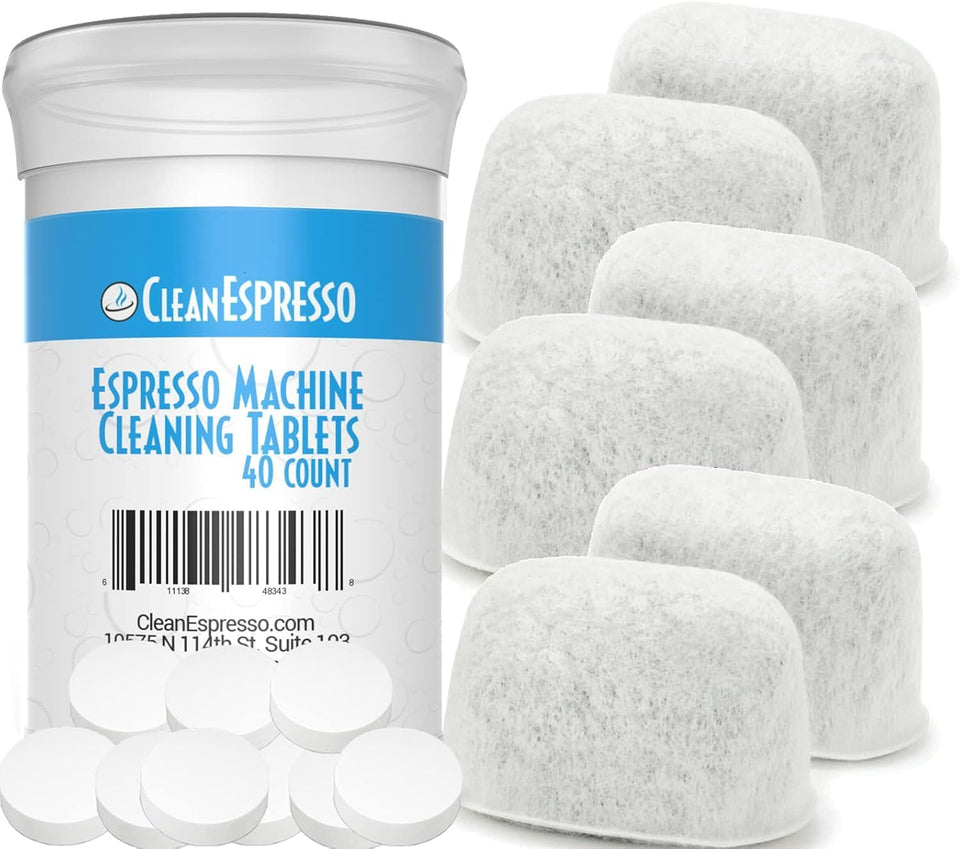 CleanEspresso bottle of Breville cleaning tablets for deeper interior cleaning.