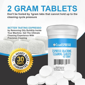 CleanEspresso kit packaging with clear, user-friendly instructions.