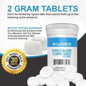 CleanEspresso tablets dissolving action cleansing the Breville machine interior
