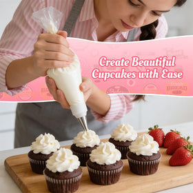 CLEANGOR 7-piece stainless steel piping tips for diverse designs and precise edges.