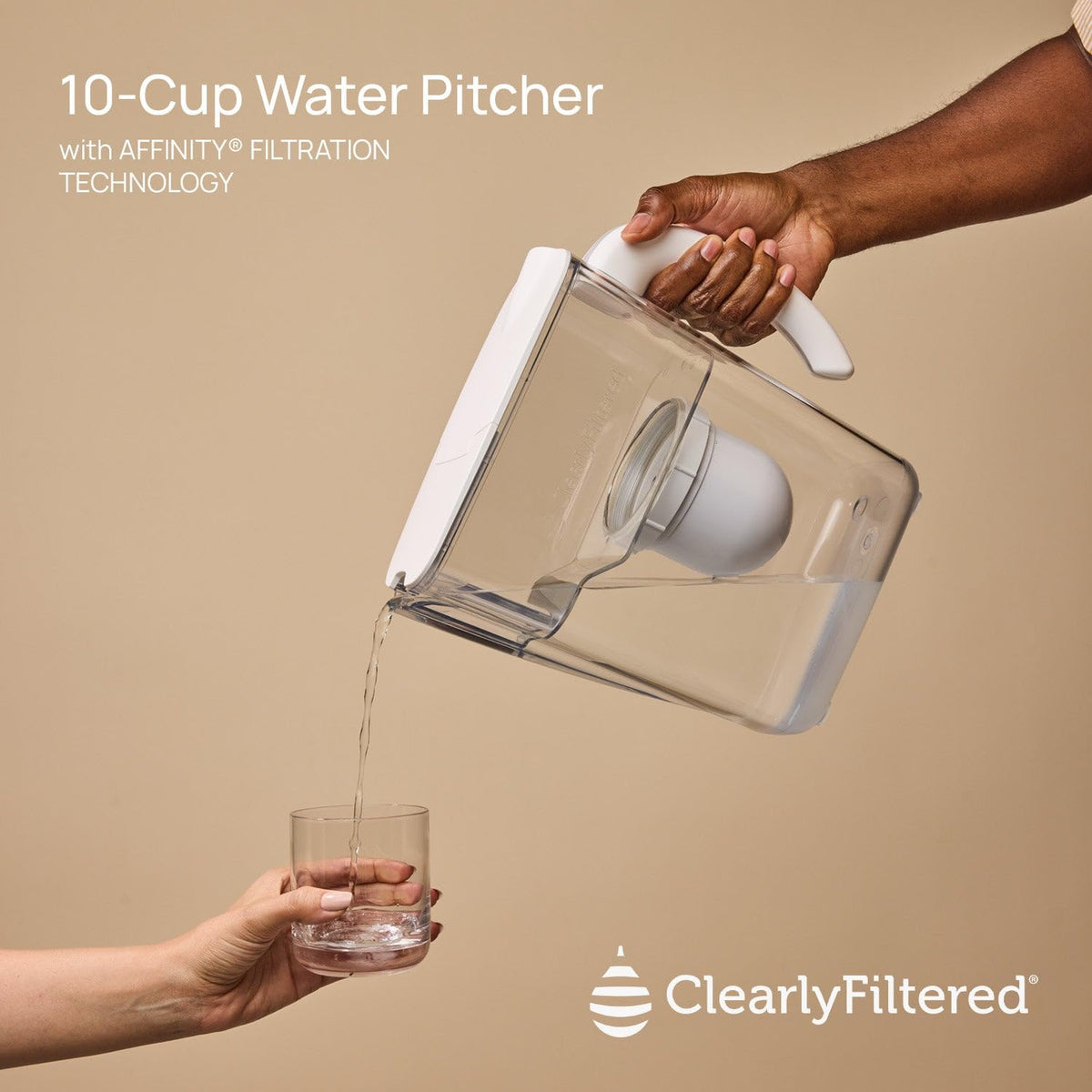 Clearly Filtered No.1 Pitcher with easy hinge fill lid for quick refills.