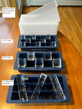 ClearlyFrozen BPA-free silicone mold ensuring safe, reusable ice.