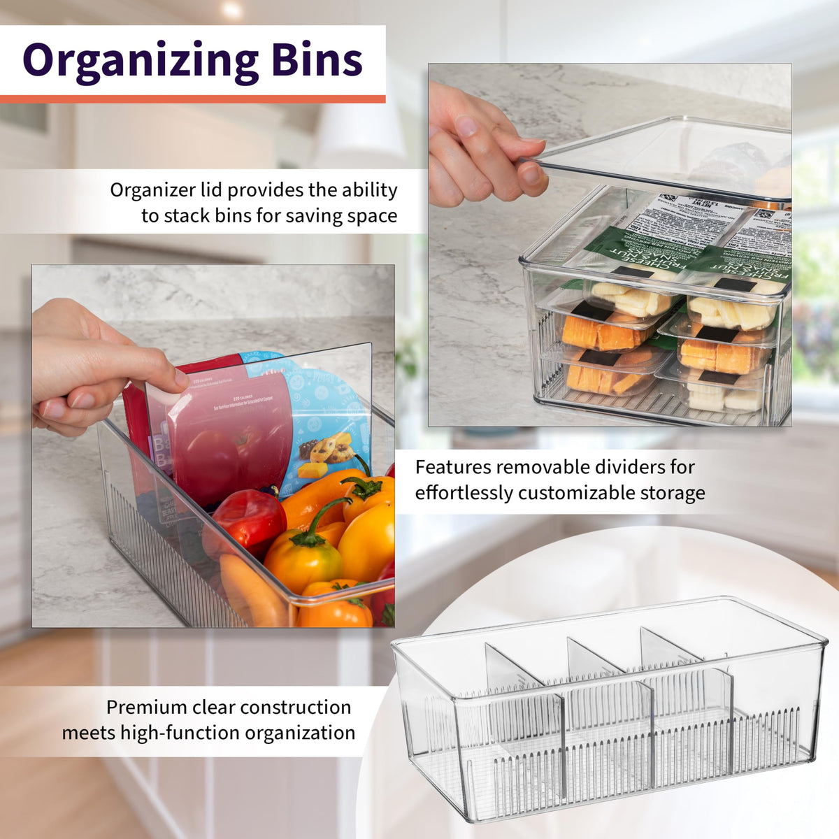 ClearSpace stackable bins with lids maximize shelf space in pantry