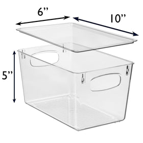 CLEARSPACE bin with easy-grip handles for portable organization anywhere.