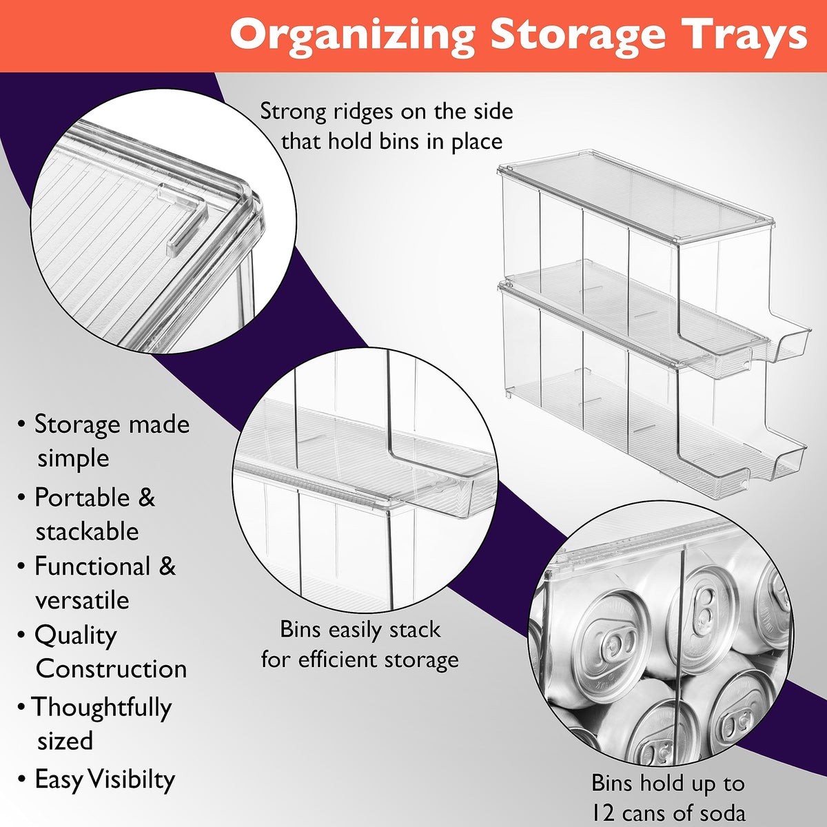 ClearSpace clear durable construction reveals sturdy, transparent design for quick viewing.