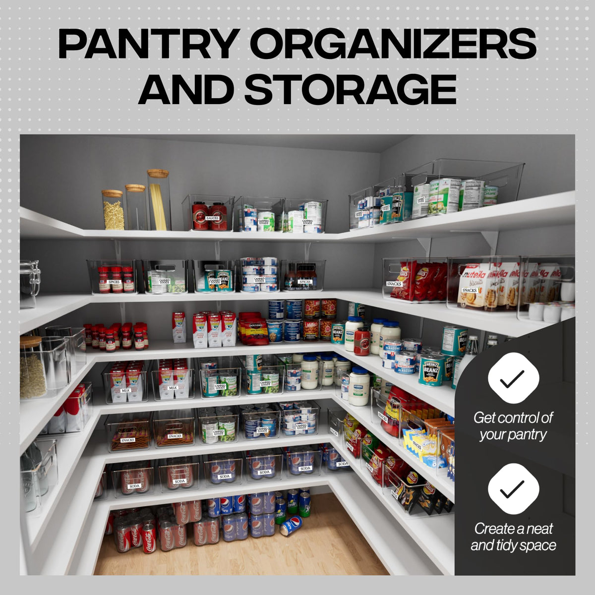 ClearSpace stackable storage bin designed for fridge and pantry storage.