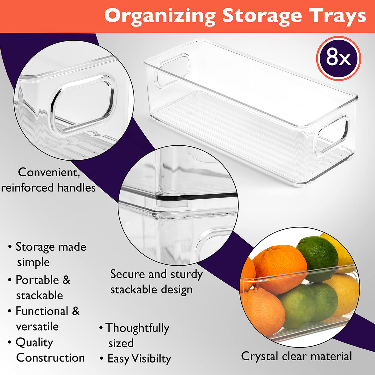 ClearSpace fridge bin neatly organizes condiments and snacks.