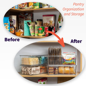 ClearSpace refrigerator organizer bin offering clear visibility and stackable design