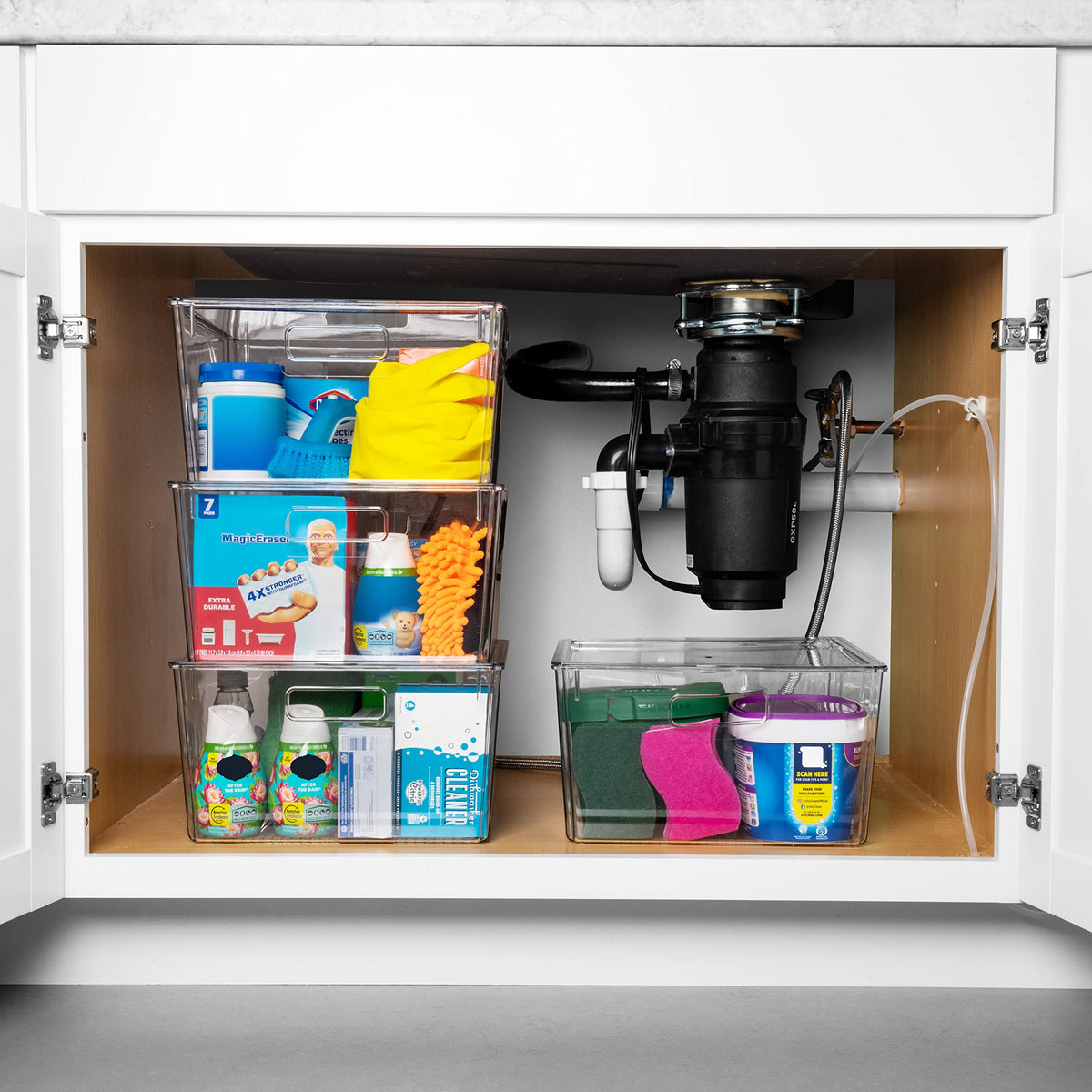 CLEARSPACE fridge organizer bin with clear plastic design for organized fridge storage