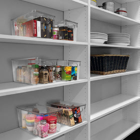 ClearSpace fridge organizer bins keep items visible and accessible.