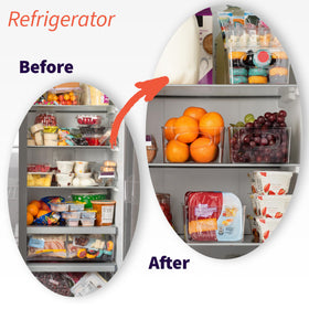 ClearSpace kitchen organization bin adaptable for pantry, fridge, or laundry storage.