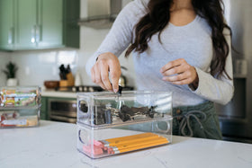 ClearSpace kitchen organization bin adapts to any room.