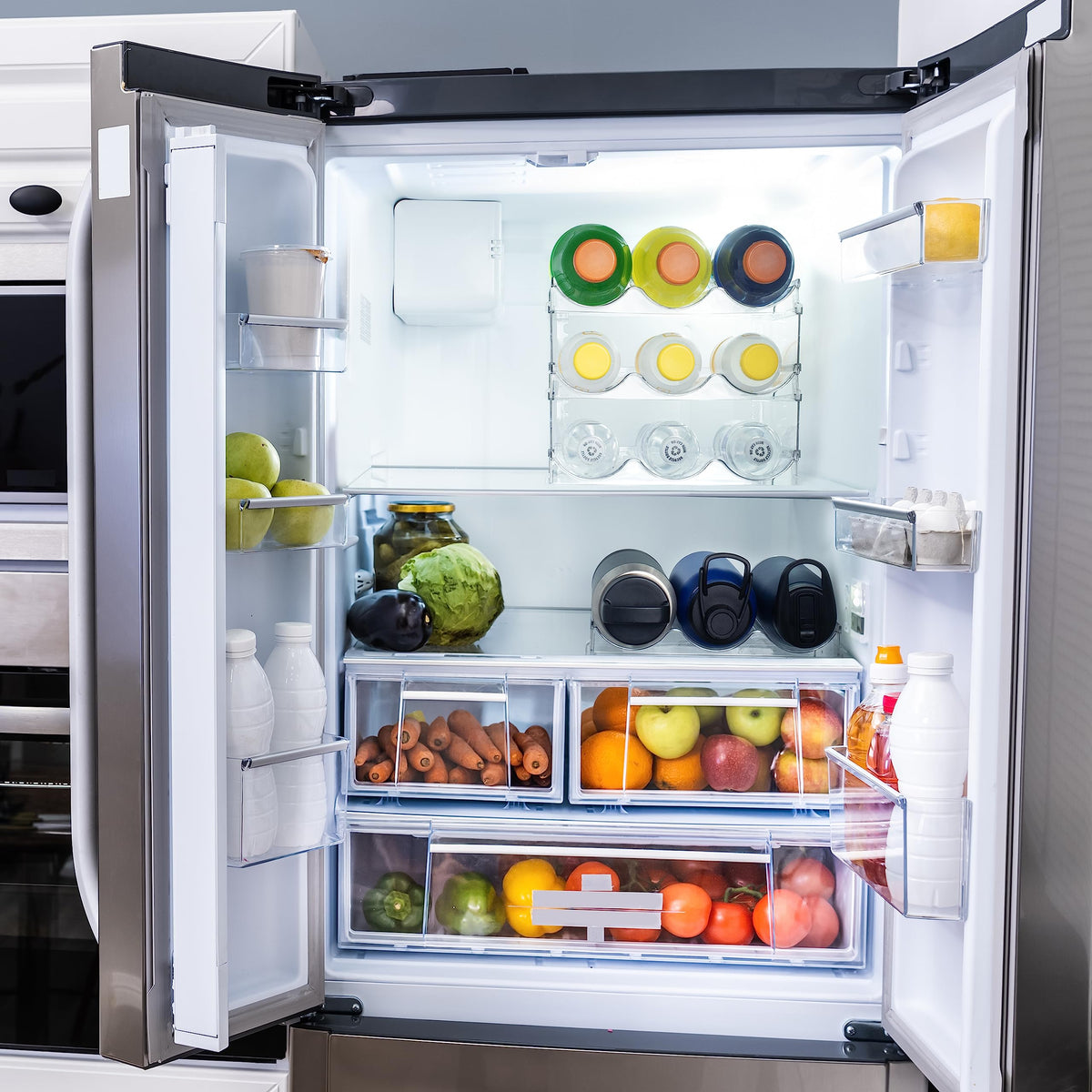 ClearSpace kitchen organization bottle rack supporting flexible storage and portability.