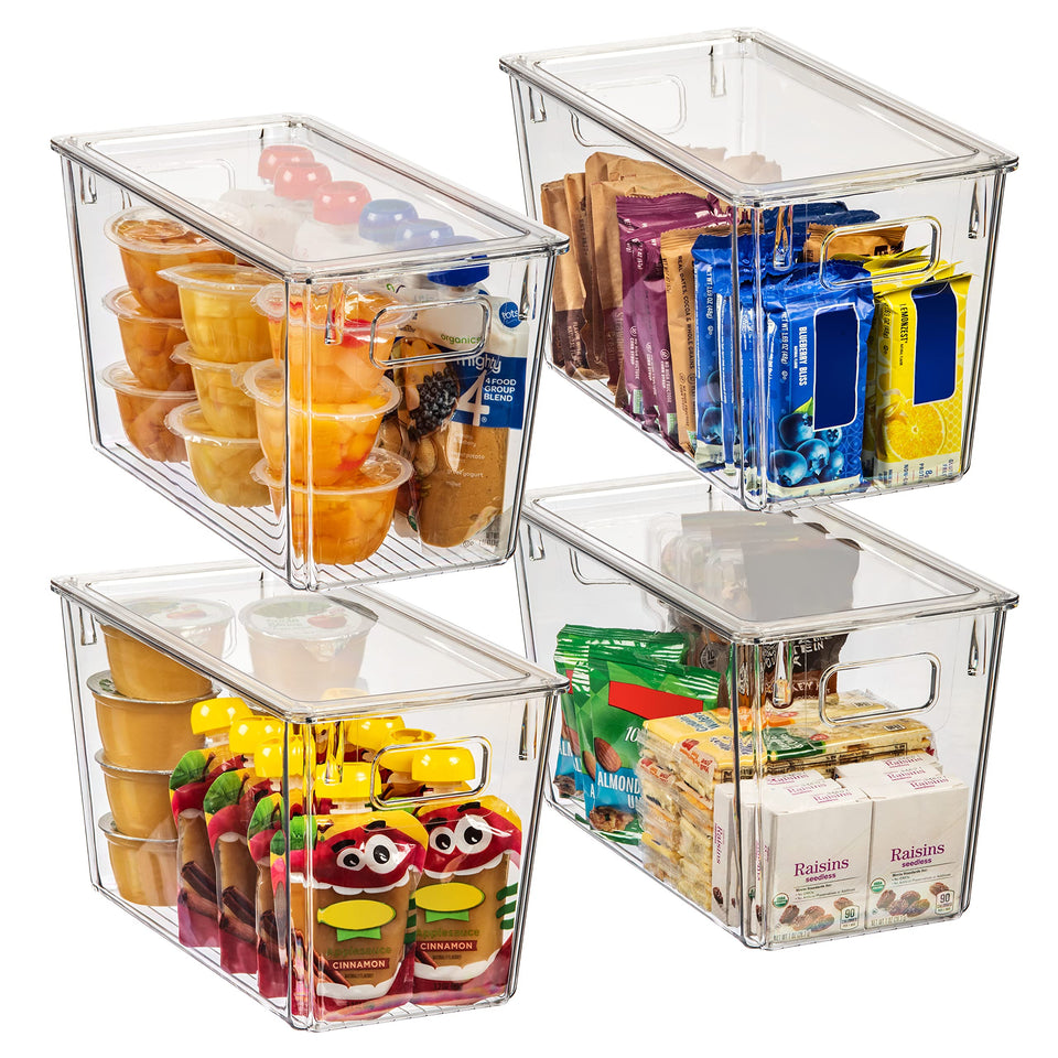 ClearSpace storage bin with lid front view for pantry organization