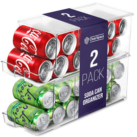 ClearSpace soda-can-organizer-fridge keeps beverages accessible and fridge tidy.