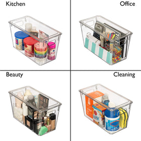 ClearSpace stackable bin with lid keeps items secure and tidy