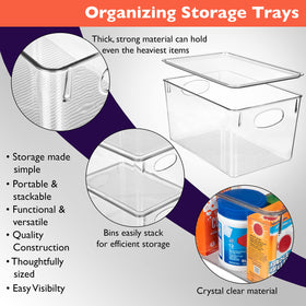 ClearSpace stackable storage bins save cabinet space and reduce clutter.