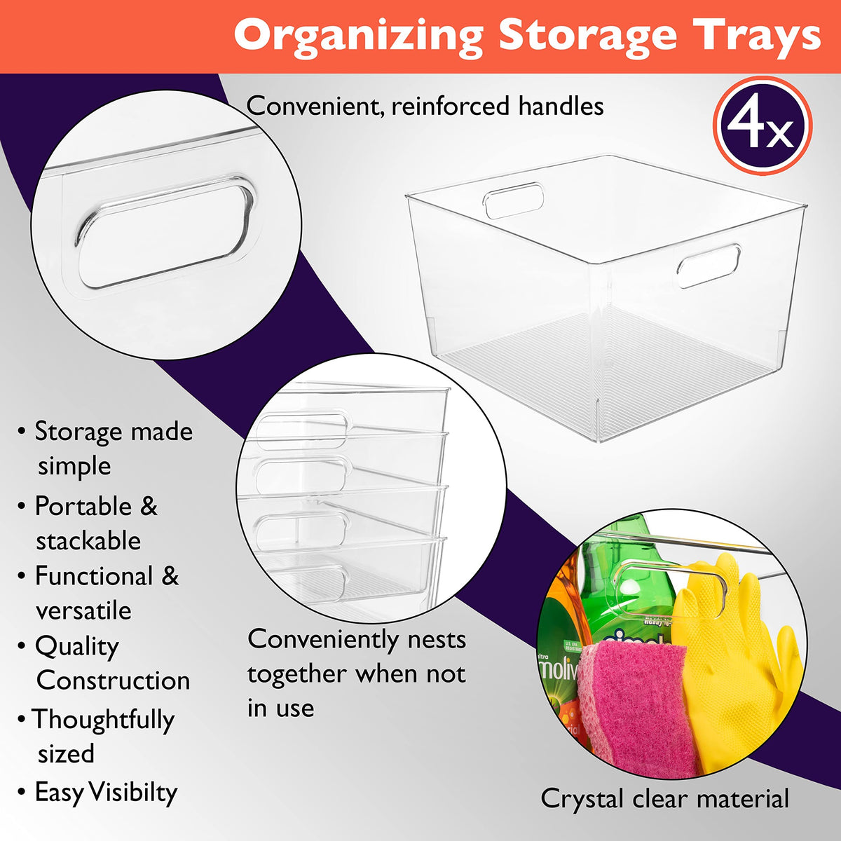 ClearSpace XL bin made of clear BPA-free plastic for durability