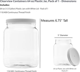 CLEARVIEW CONTAINERS BPA-free plastic jar keeps ingredients fresh