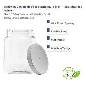 CLEARVIEW CONTAINERS white lid and seal for airtight storage