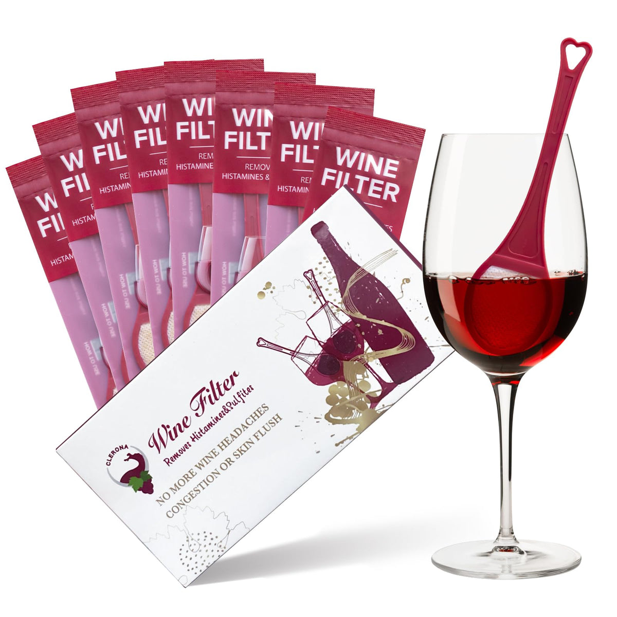 Clerona wine filters pack8 unboxing reveals natural filtration materials for sulfite reduction.