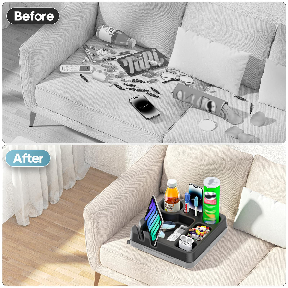 CLESOO bed tray with snack slot supports easy meals in bed or on the couch.