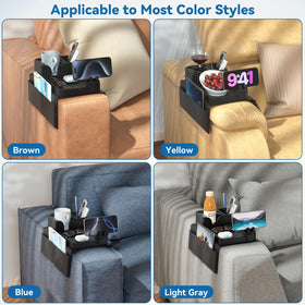 CLESOO versatile sofa caddy neatly organizes cups, snacks, and remotes.